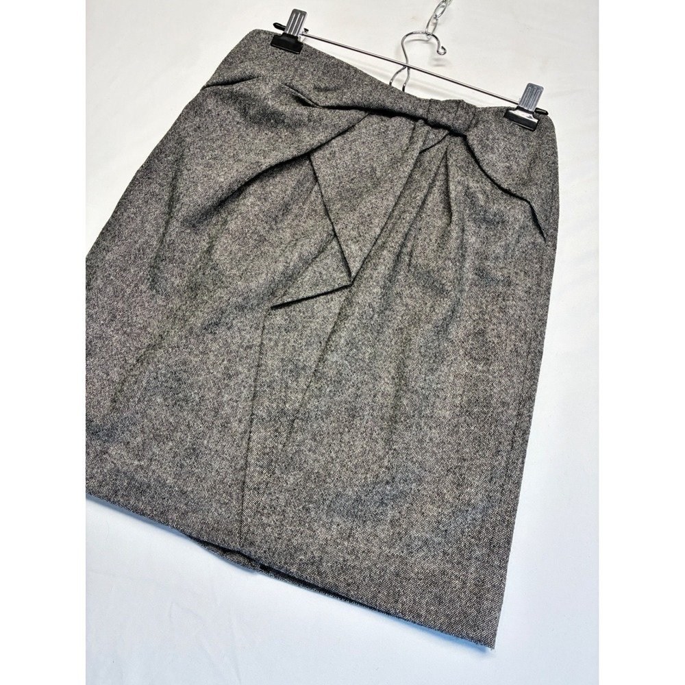 Banana Republic Professional Wool Blend Pencil Skirt Dark Academia Tweed 8 Gray
